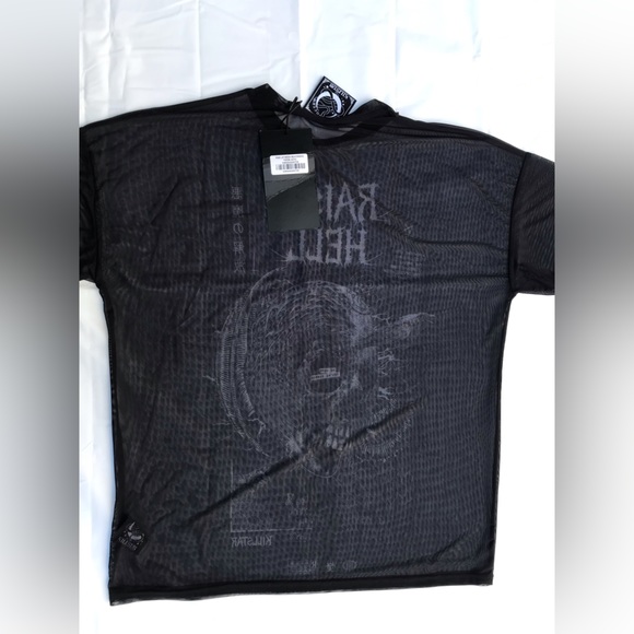 Kill Star Raise Hell Mesh Boyfriend Tee - Picture 4 of 5
